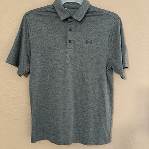 Under Armour The Playoff Polo Shirt Mens Size S Loose Short Sleeve Gray